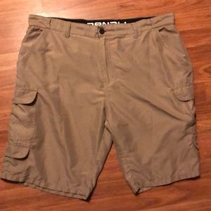 Men’s tan Denali cargo shorts.